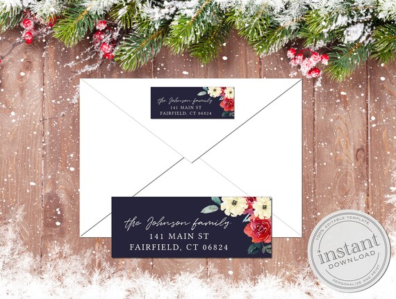 Editable Rose Return Address Label Template For Avery 5160 Etsy