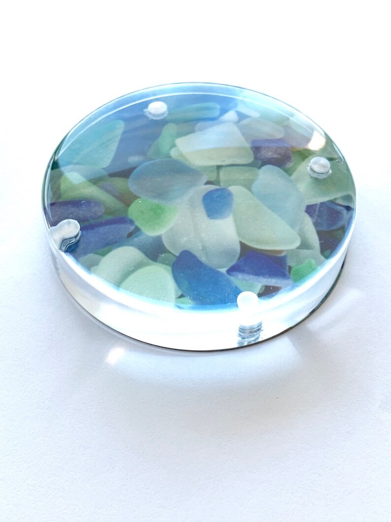 Seaglass photo paperweight seaglass gift paperweight office Etsy