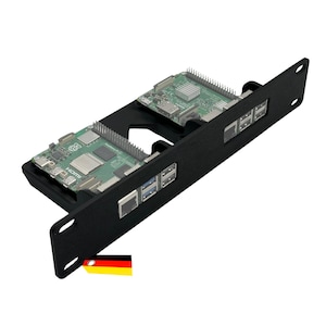 10 Zoll / 10 Inch Rack Halterung für 2x Raspberry Pi 5, 4 oder 3B+, Stabile Kunststoffkonstruktion, Homelab Server Rack Zubehör