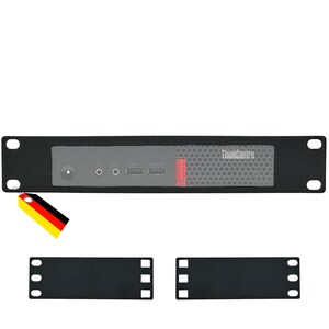 Halterung für Lenovo Thinkcentre M910Q und M710Q Tiny, Schwarz Made in Germany 19 Inch Rackmount