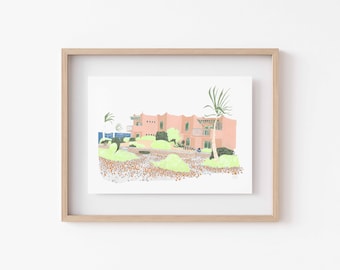 Original Art Print-Giclee Archival Quality print-cactus sea Landscape2