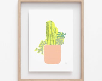 Original Art Print-Giclee Archival Quality print-Sunny succulent4