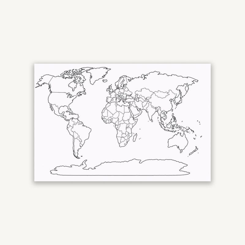 World Map Atlas Wall - Etsy