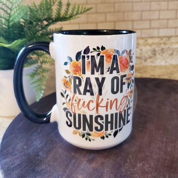 Floral Swear Word Mug, Funny Sarcastic Gift