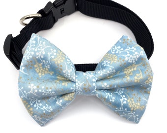 Golden Berries Dog Bow Tie (Gold, White and Baby Blue)