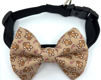 Gingerbread Dog Bow Tie (Brown)