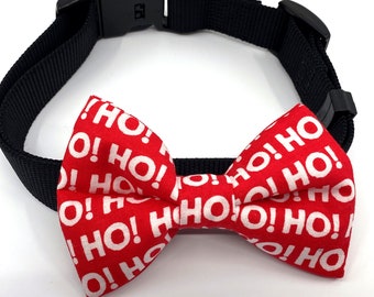 Ho!Ho!Ho! Dog Bow Tie (Red and White)