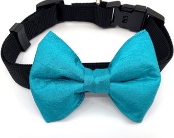 Teal Dog Bow Tie