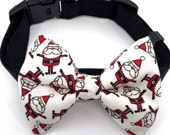 Santa Dog Bow Tie (Red and White)