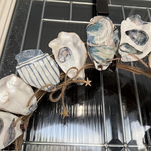 Couronne de coquillages d'huîtres | Décoration intérieure côtière en découpage, ambiance plage