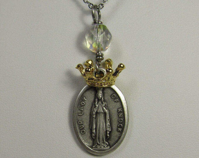 Our Lady of Knock Necklacevirgin Mary,holy Mother,heavenly Mother,mary,catholic Jewelry,our Lady
