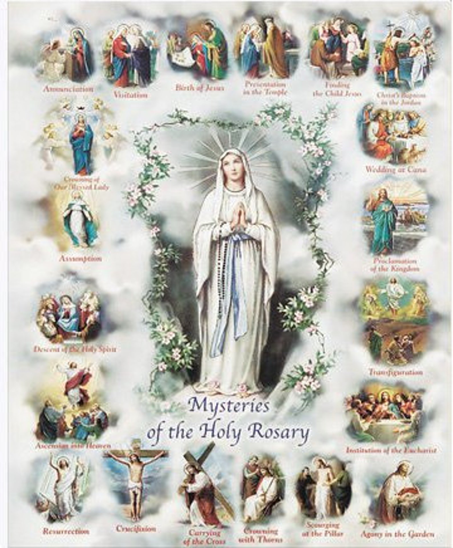 Mysteries of The Rosary 8 X 10 Art Print | Etsy