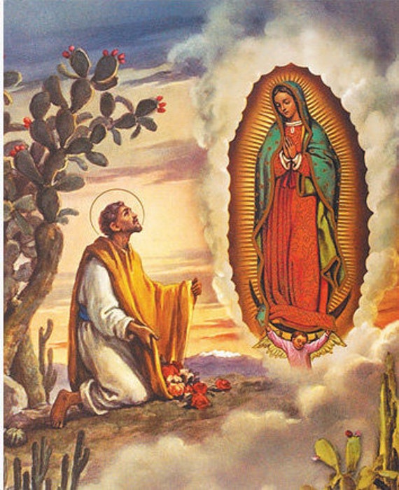 Our Lady of Guadalupe with Juan Diego 8 X 10 Art | Etsy