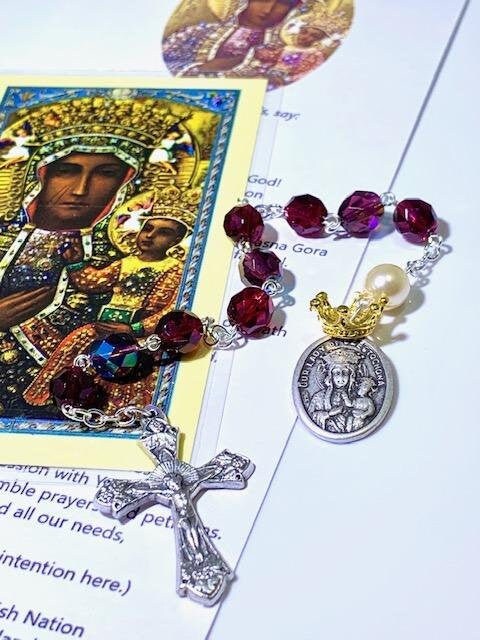 Our Lady Of Czestochowa Chapletblack Madonna Black Virgin Etsy