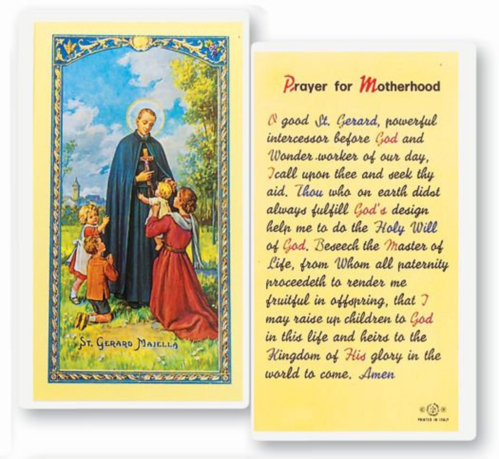 St. Gerard Prayer for Motherhood Chapletsaintrosary Etsy