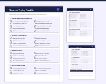 Checkliste für Bluetooth-Tests | Druckbare Interviewvorbereitung & Testplan-Referenz