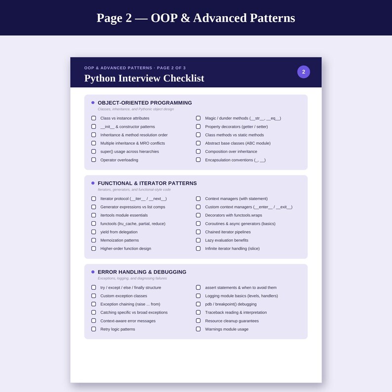 Python Interview Checklist Printable image 3