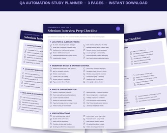 Selenium Interview Prep Checklist Printable