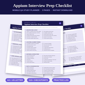 Appium Interview Prep Checklist Printable