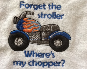 Bib - Where&#39;s my Chopper - motorcycle - chopper - baby motorcycle - boys motorcycle - motorcycle bib