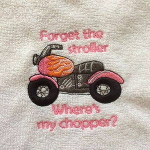Bib - Where&#39;s my Chopper for Girls - Girls motorcycle - pink motorcycle - motorcycle bib - chopper - baby motorcycle