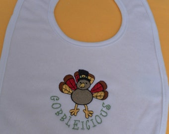 Babero - Deliciosos golosinas de Acción de Gracias - babero de pavo - pavo - babero de Acción de Gracias