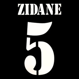 Zinedine Zidane #5 Nameset · Madrid Away 2002/2003 · Custom Football Shirt Name Number · Heat Transfer Iron On Vinyl