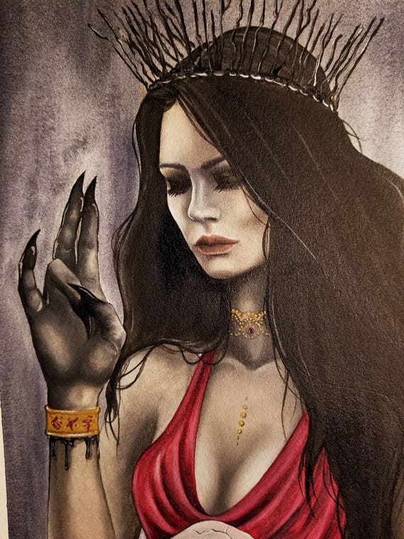 IMPRIMIR Lilith macabro cráneo surrealista demonio | Etsy