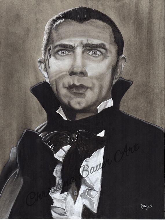 Print Bela Lugosi Dracula Drawing Etsy