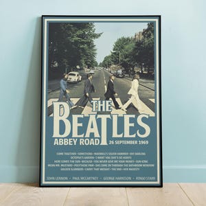 The Beatles Abbey Road 1969 Album Classic Poster, Vintage Wall Art, Music Poster, Home Decor, Wall Art, Retro Music Poster, REPLICA