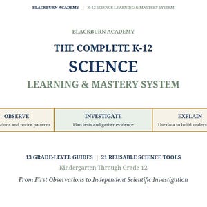 Homeschool Science Mastery System K–12 | 36 Scientific Method, Lab Report, Experiment, Research & Science Skills Printables