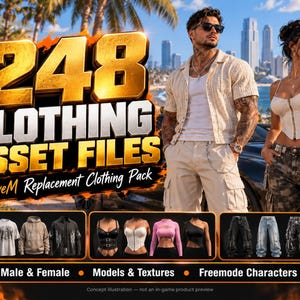 FiveM Freemode Clothing Replacement Pack | Male & Female Models, Textures (Digital Download)