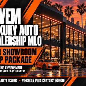 FiveM Luxury Auto Dealership MLO, Car Showroom Map Package (Digital Download)