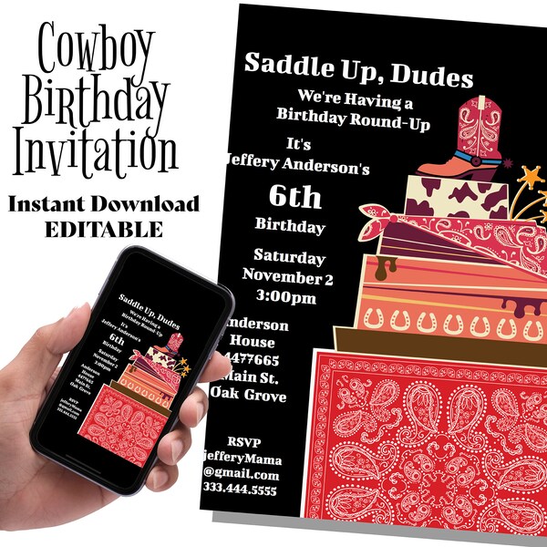 Yellowstone Birthday Invitation Etsy Denmark