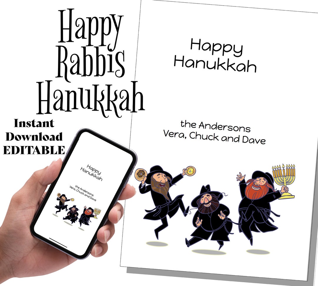 Hanukkah Happy Rabbis Printable Editable Text, Email or Print - Etsy