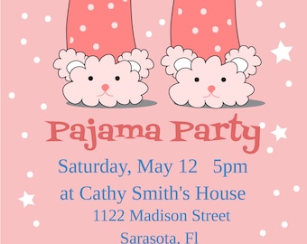 Pajama Party Invitation Printable, Editable