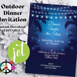 Outdoor Dinner Under the Stars Invitation