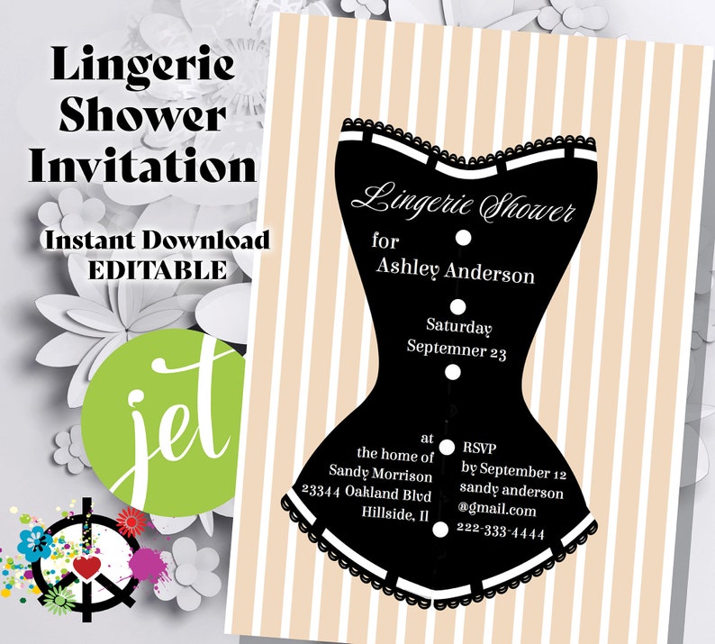 Lingerie Shower Invitation Printable, Editable Instant Download - Etsy