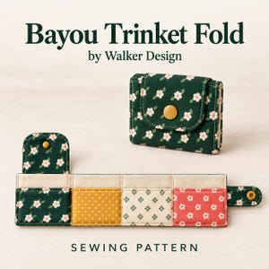 Bayou Trinket Fold Sewing Pattern PDF | Mini Wallet | Scrap Buster