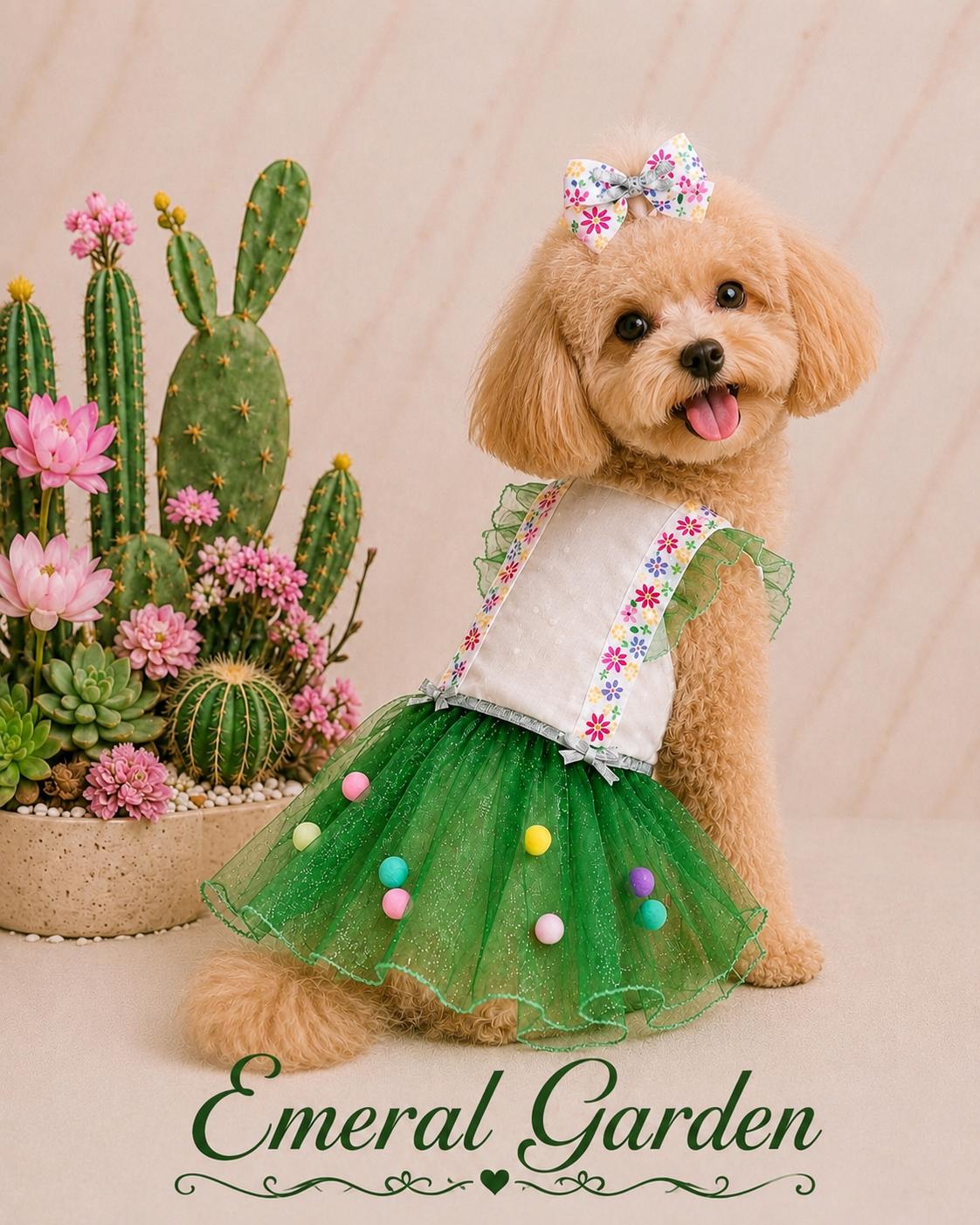 green dress for dogs Emerald Dog category:Garden Party