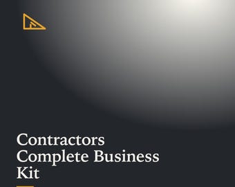 Kit completo para empresas de construção, incluindo: Pacote de boas-vindas editável para integração de clientes, orçamento, proposta, contrato, fatura e modelo para Google Docs.