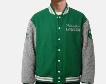Philadelphia Eagles 90's Vintage Varsity Jacket - Princess Diana - Retro Nfl Bomber Jacket