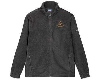 Past Master Embroidered Fleece Jacket, Masonic Past Master Jewel, Freemason Installation Gift, Full Zip Fleece