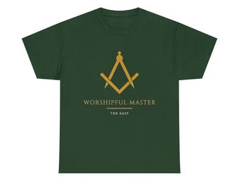 Worshipful Master Shirt, Masonic Square & Compass Freemason Installation Gift Tee