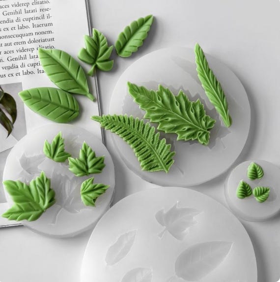 Leaf Silicone Mould, Leaf Fondant Mold, Cake Decorating Mold, Resin Aroma Stone Plaster DIY Silicone Mould