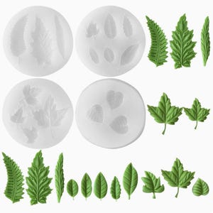 ALT 1: Leaf silicone mold with realistic leaf vein details for cake decorating, fondant, candles, aroma stones, and resin crafts.
ALT 2: Food-grade leaf silicone mold suitable for fondant, chocolate, handmade soaps, epoxy resin, Jesmonite, and DIY craft projects.
ALT 3: Reusable leaf mold for creating realistic botanical decorations, cake toppers, handmade candles, and aroma stones.