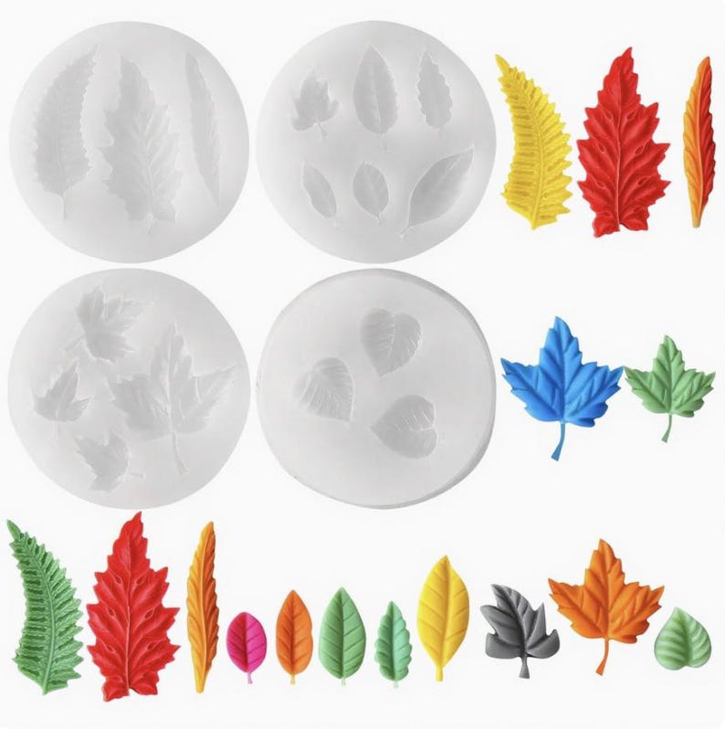 ALT 1: Leaf silicone mold with realistic leaf vein details for cake decorating, fondant, candles, aroma stones, and resin crafts.
ALT 2: Food-grade leaf silicone mold suitable for fondant, chocolate, handmade soaps, epoxy resin, Jesmonite, and DIY craft projects.
ALT 3: Reusable leaf mold for creating realistic botanical decorations, cake toppers, handmade candles, and aroma stones.