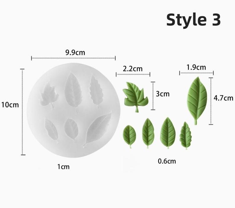 ALT 1: Leaf silicone mold with realistic leaf vein details for cake decorating, fondant, candles, aroma stones, and resin crafts.
ALT 2: Food-grade leaf silicone mold suitable for fondant, chocolate, handmade soaps, epoxy resin, Jesmonite, and DIY craft projects.
ALT 3: Reusable leaf mold for creating realistic botanical decorations, cake toppers, handmade candles, and aroma stones.