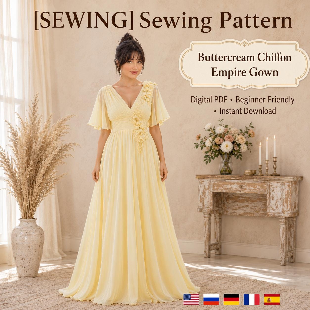 Yellow Chiffon Dress