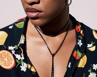 Zoe- Black Chain Wrap Necklace